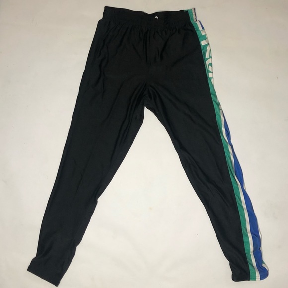 80s vintage Reebok biker pants leggings teal black - Picture 6 of 10
